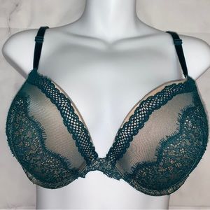 Victoria’s Secret Very Sexy Push-up Bra - Emerald Green / Nude Size 36D/E80
